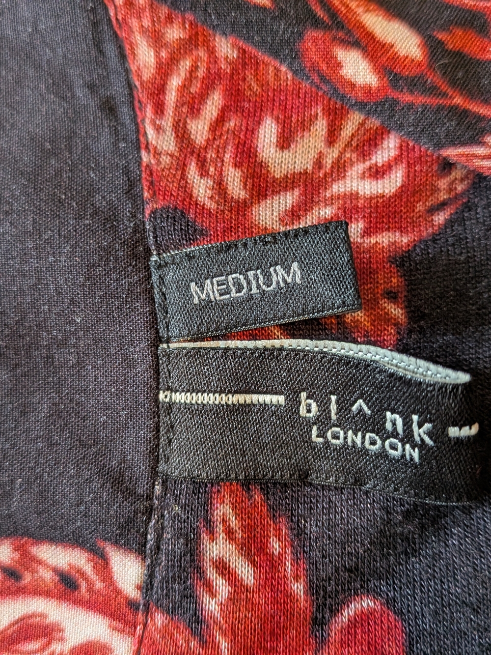 Blank London Medium Black‎ and Red Floral Blouse